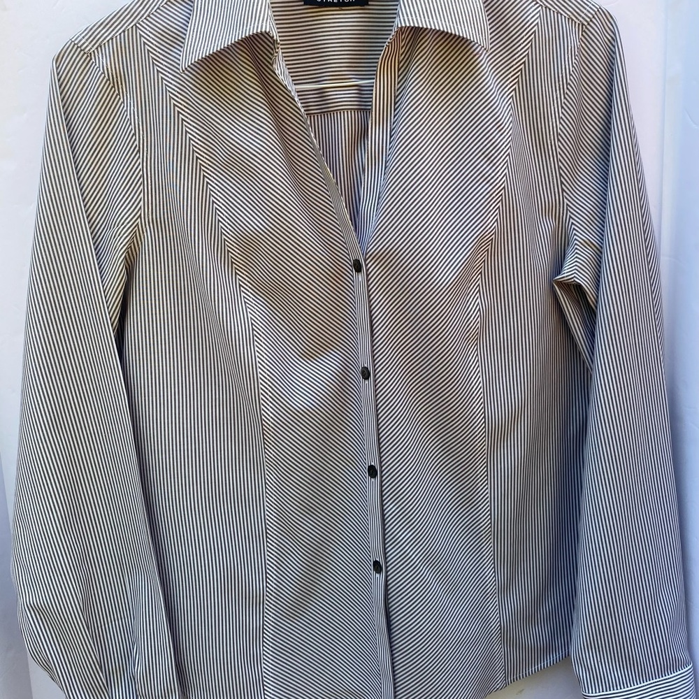 Preppy Jones New York Stripped Button-Down SHIRT no-iron Size 12 - Picture 7 of 12